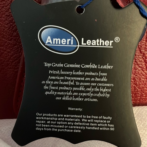 LEATHER~NEW WITH TAGS-BRAND NEW AMERILEATHER,RUST RED~SHOULDER BAG - Picture 7 of 8